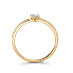 Anello solitario Oro giallo 750/18 carati Diamante 0.20 ct, 17 pietra, w-si