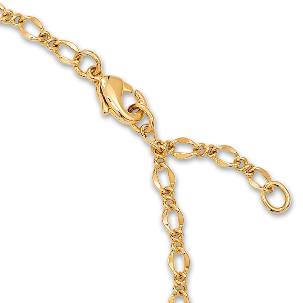 Cavigliera Bronzo Zirconia 10 pietra dorato Cuore 23-25 cm Ø10 mm
