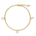 Cavigliera Bronzo dorato [shining Pearls], 4 Perla, 6 mm 26 cm