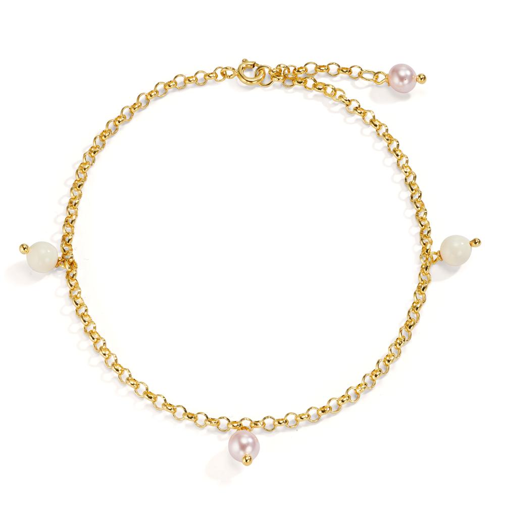 Cavigliera Bronzo dorato [shining Pearls], 4 Perla, 6 mm 26 cm