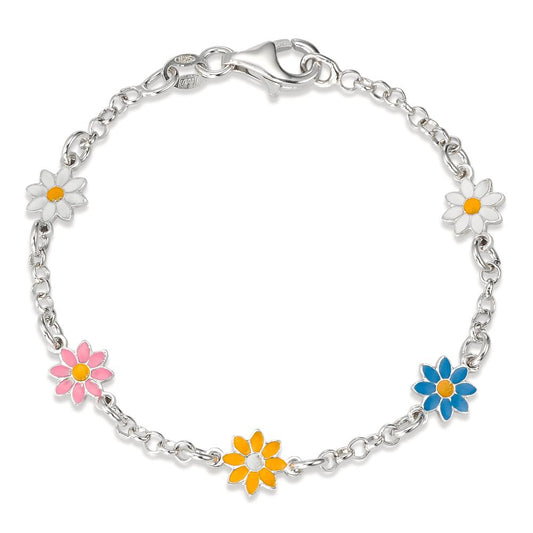 Bracciale Argento rodiato Fiore 14-16 cm Ø7 mm