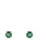 Orecchini a bottone Oro giallo 750/18 carati Smeraldo 2 pietra Ø3.5 mm