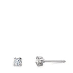Orecchini a bottone Oro bianco 750/18 carati Diamante 0.20 ct, 2 pietra, w-si Ø3 mm