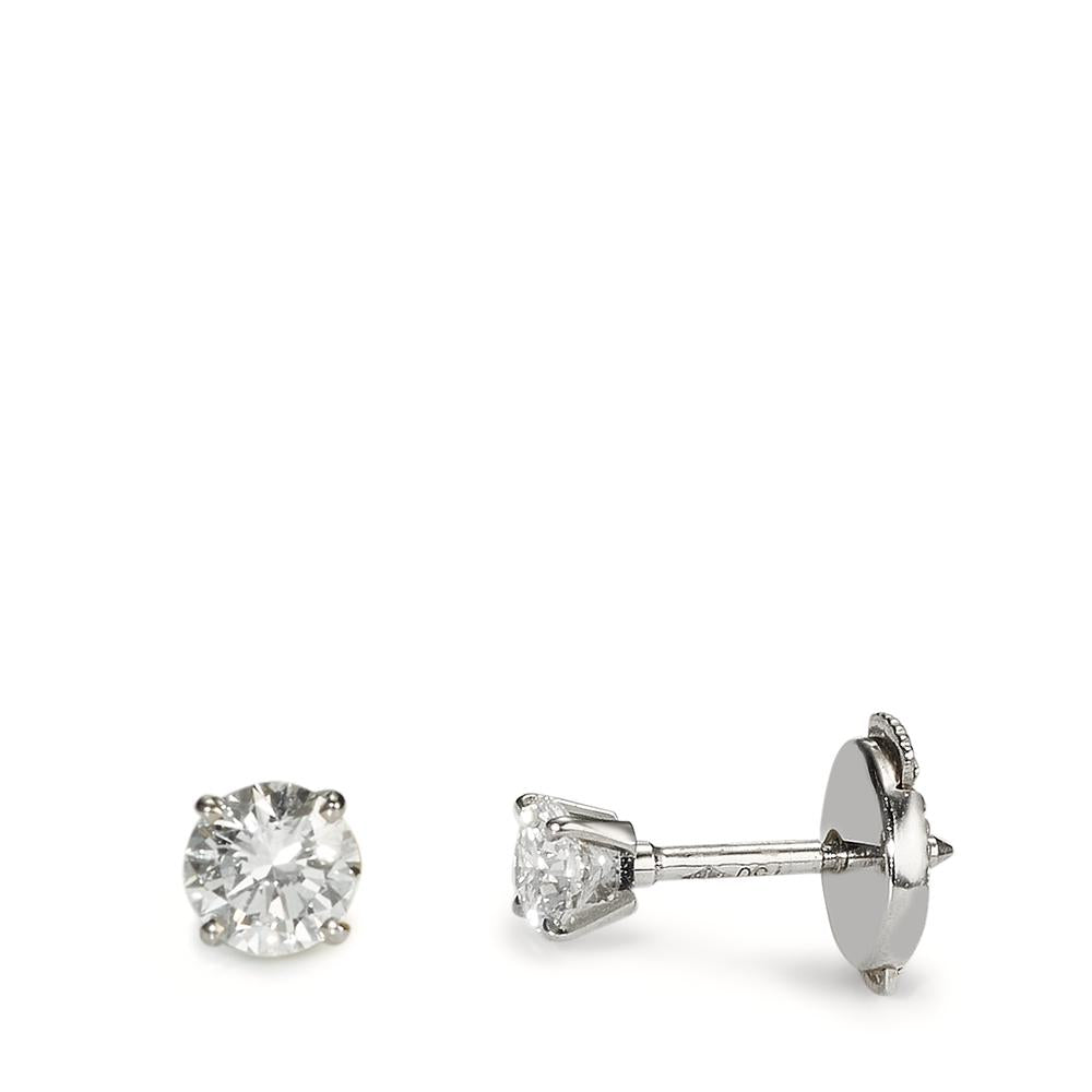 Orecchini a bottone Oro bianco 750/18 carati Diamante 0.40 ct, 2 pietra, w-si