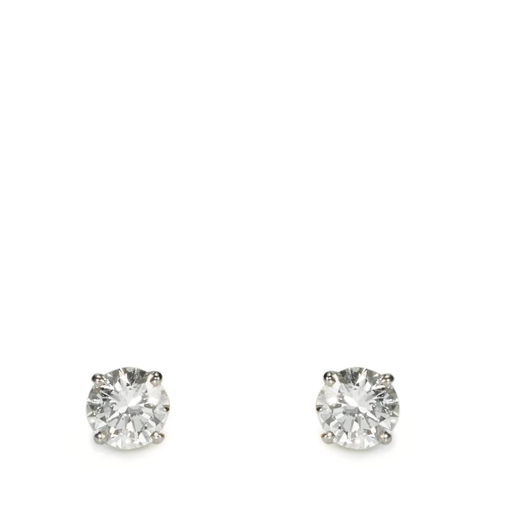 Orecchini a bottone Oro bianco 750/18 carati Diamante 0.40 ct, 2 pietra, w-si