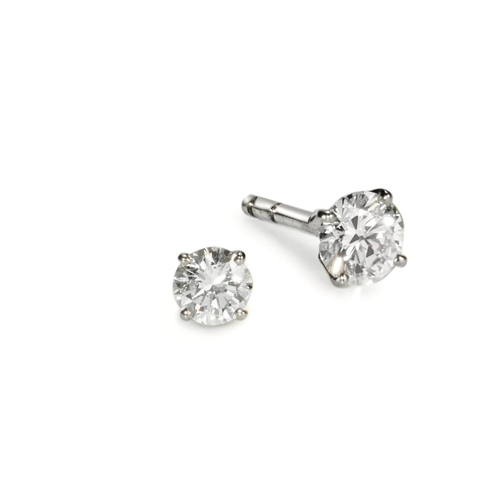 Orecchini a bottone Oro bianco 750/18 carati Diamante 0.40 ct, 2 pietra, w-si