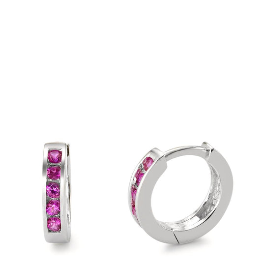 Orecchini circolari Argento Zirconia rodiato