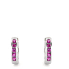 Orecchini circolari Argento Zirconia rodiato