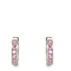 Orecchini circolari Argento Zirconia rosa rodiato