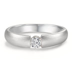 Anello solitario Oro bianco 750/18 carati Diamante bianco, 0.20 ct, w-si Ø3.8 mm