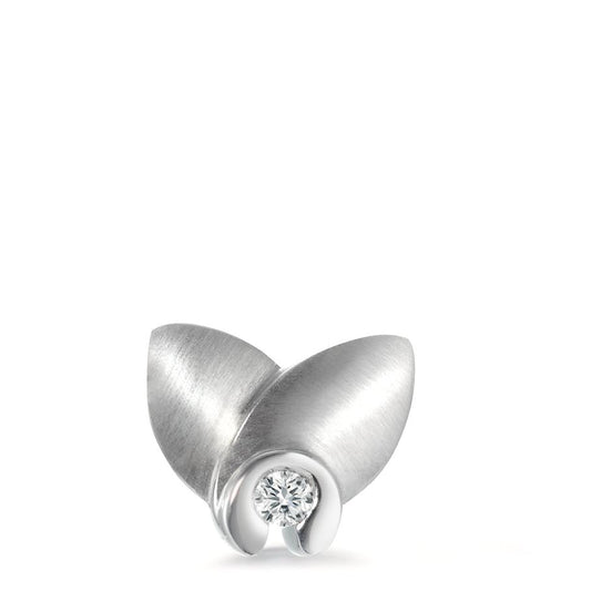 Ciondolo Oro bianco 750/18 carati Diamante 0.12 ct, w-si