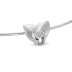 Ciondolo Oro bianco 750/18 carati Diamante 0.12 ct, w-si