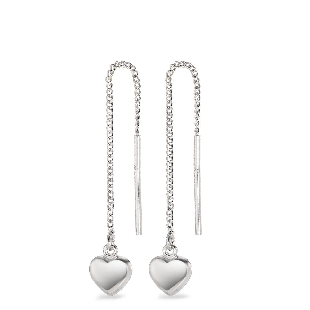 Orecchini a strappo Argento rodiato Cuore