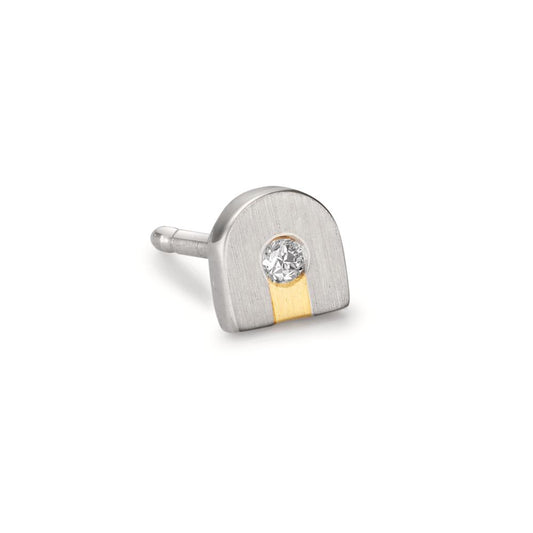 Orecchini a bottone 1 pz Platino 950 Diamante 0.02 ct, w-si