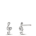 Orecchini a bottone Argento Zirconia rodiato Clef