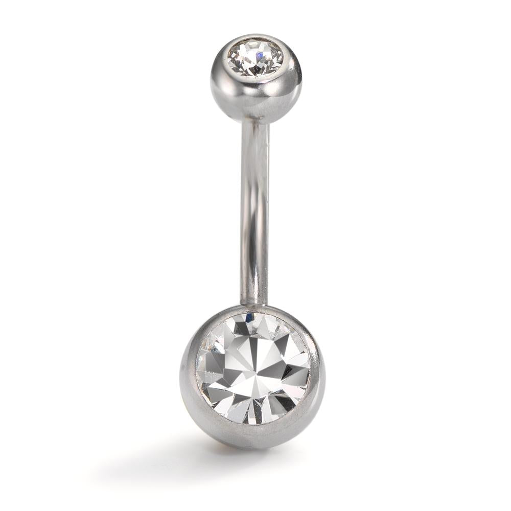 Piercing all'ombelico Acciaio inossidabile Cristallo bianco