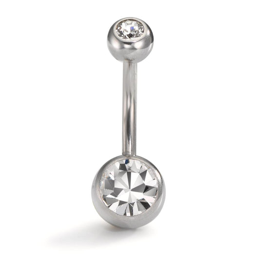 Piercing all'ombelico Acciaio inossidabile Cristallo bianco