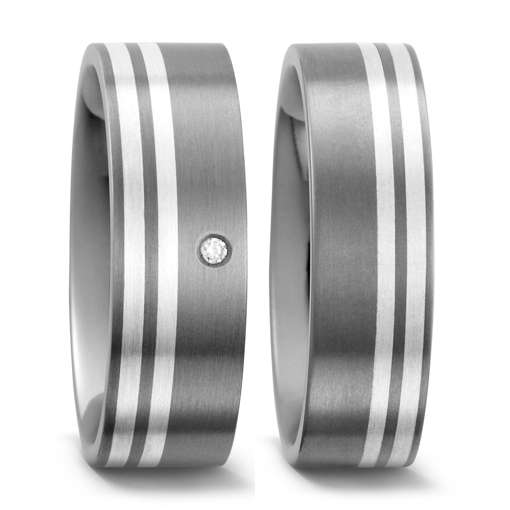 Anello del partner Titanio, Argento