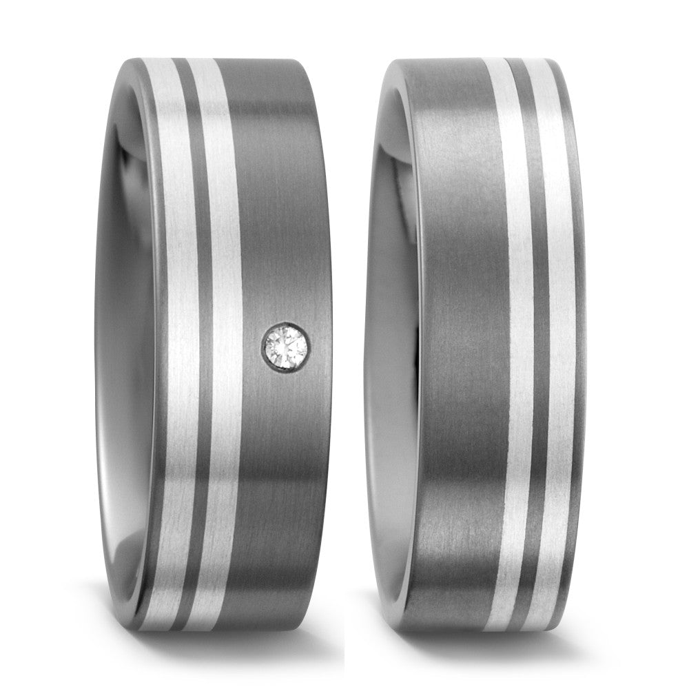 Anello del partner Titanio, Argento