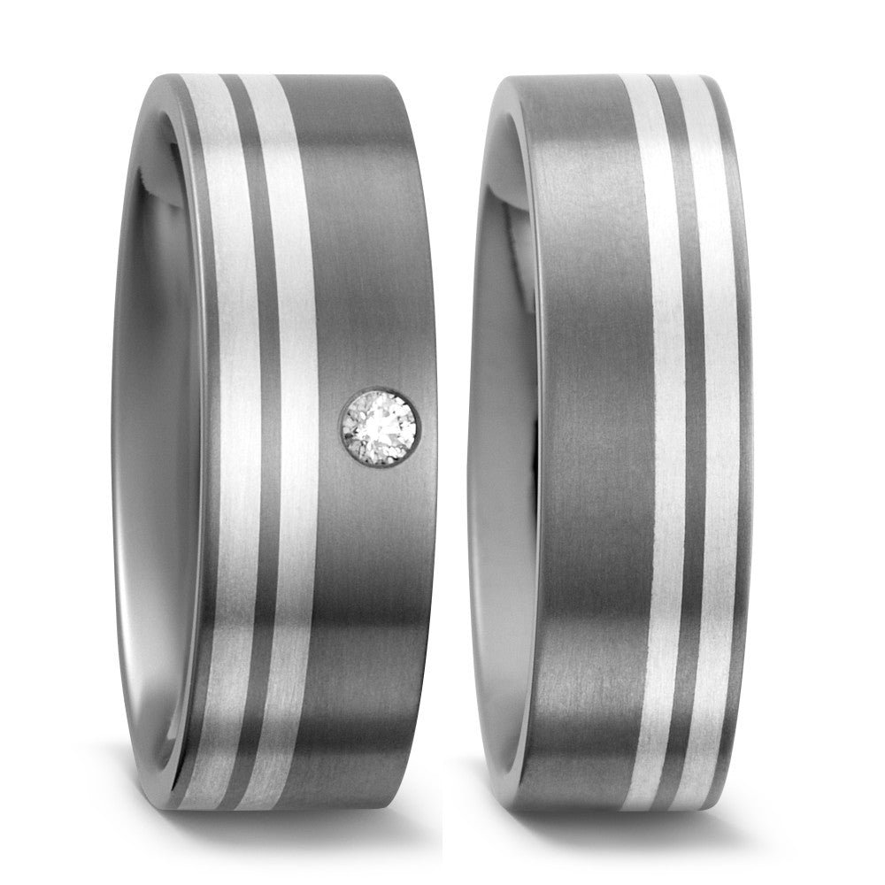 Anello del partner Titanio, Argento
