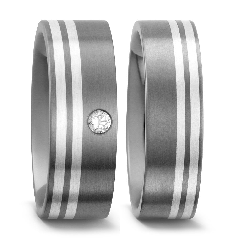 Anello del partner Titanio, Argento