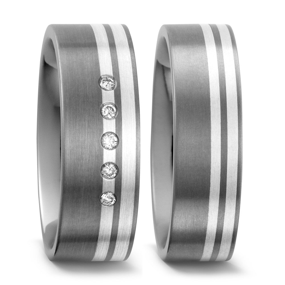 Anello del partner Titanio, Argento