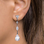 Orecchini Argento Zirconia rodiato