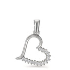 Ciondolo Argento Zirconia rodiato Cuore