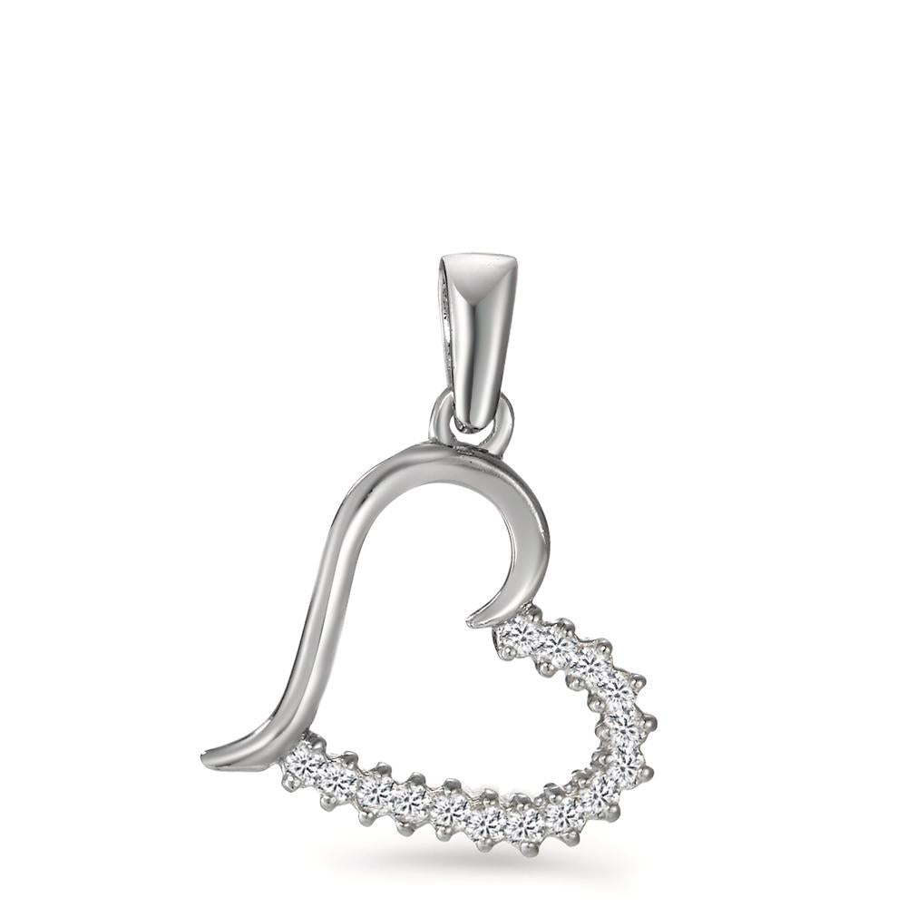 Ciondolo Argento Zirconia rodiato Cuore