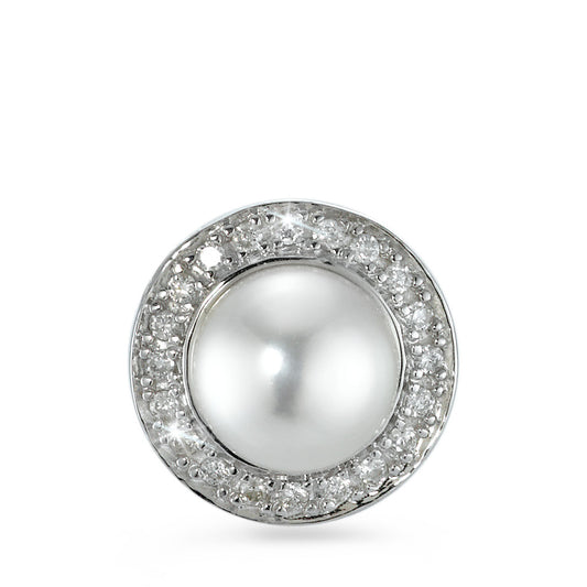 Ciondolo Oro bianco 750/18 carati Diamante 22 pietra, [Brillant], p1 Perla coltivata d'acqua dolce
