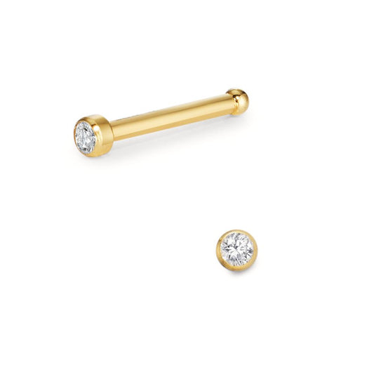 Borchia al naso Oro giallo 750/18 carati Diamante bianco, 0.01 ct, w-si
