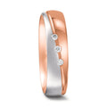 Anello del partner Oro rosso 750/18 carati, Oro bianco 750/18 carati Diamante 0.045 ct, 3 pietra, tw-vsi