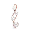 Ciondolo Oro rosso 750/18 carati Diamante 0.22 ct, 43 pietra, w-si Perla coltivata d'acqua dolce bianco, 4 Perla 5.5-6 mm