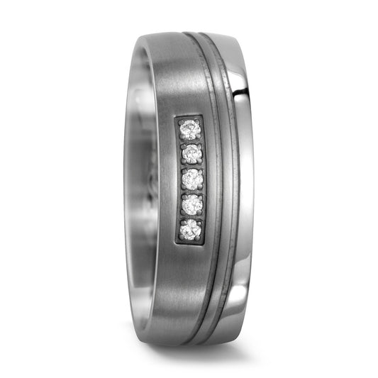 Anello del partner Titanio Zirconia 5 pietra