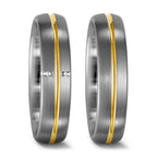 Anello 950 Palladio, Oro giallo 750/18 carati