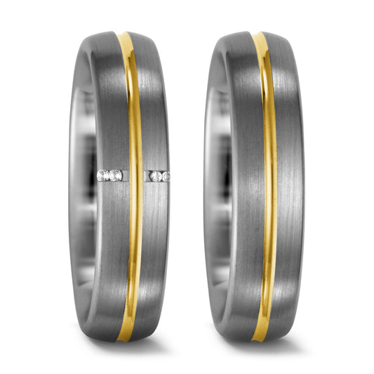 Anello 950 Palladio, Oro giallo 750/18 carati