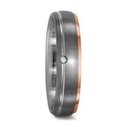 Anello 950 Palladio, Oro rosso 750/18 carati Diamante 0.015 ct, tw-vsi