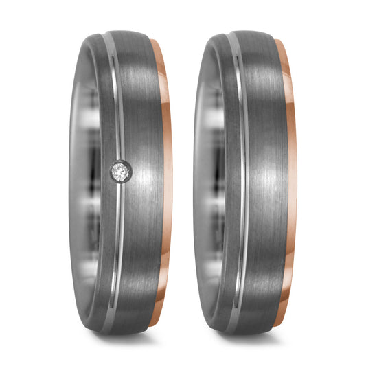 Anello 950 Palladio, Oro rosso 750/18 carati