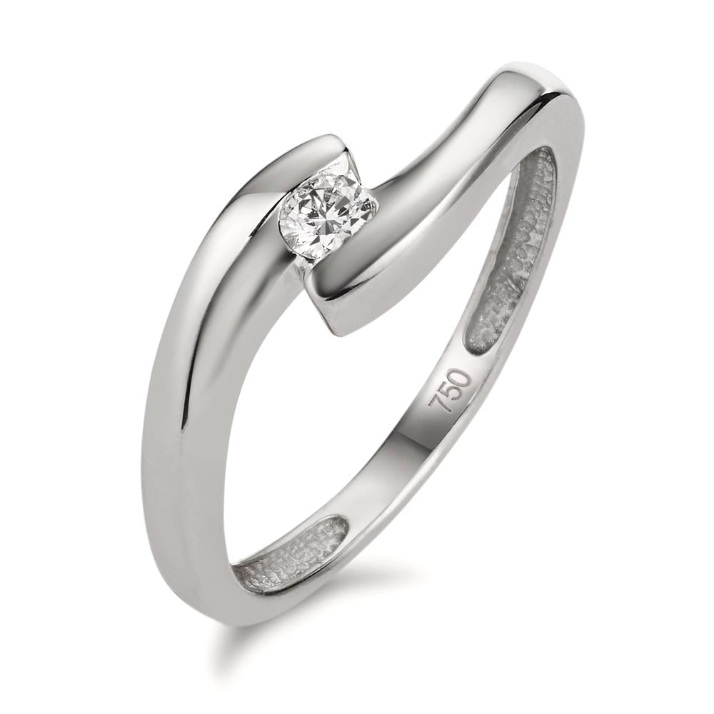 Anello Oro bianco 750/18 carati Diamante 0.10 ct, p1