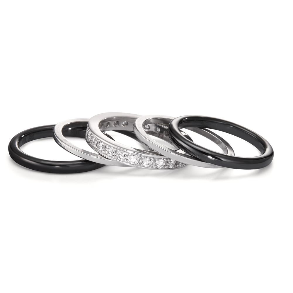 Anelli di memoria Oro bianco 750/18 carati Diamante bianco, 1 ct, 25 pietra, [Brillant], w-si
