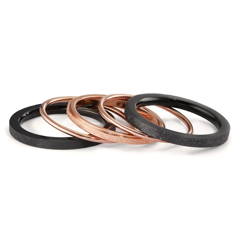 Anelli impilabili Acciaio inossidabile rosa rivestimento IP