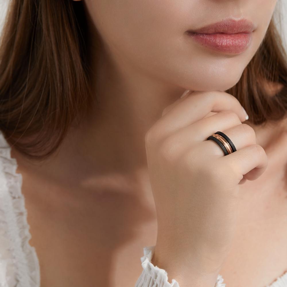 Anelli impilabili Acciaio inossidabile rosa rivestimento IP