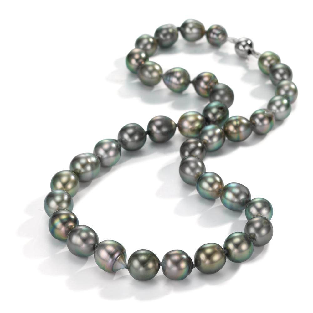 Collana Oro bianco 750/18 carati Perla di Tahiti 9-10 mm 45 cm