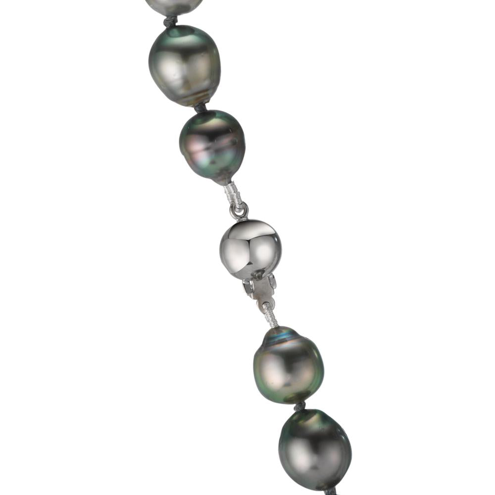 Collana Oro bianco 750/18 carati Perla di Tahiti 9-10 mm 45 cm