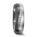 Anello del partner 500 Palladio, Oro bianco 375/9K Diamante 0.08 ct, 7 pietra, tw-vsi