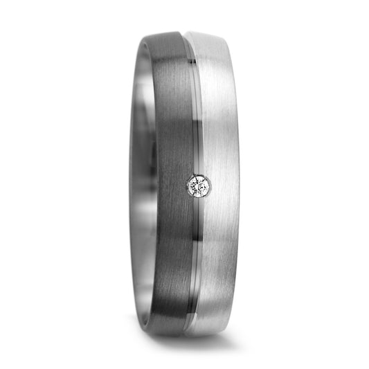 Anello del partner Oro bianco 375/9K, 500 Palladio Diamante 0.01 ct, tw-vsi