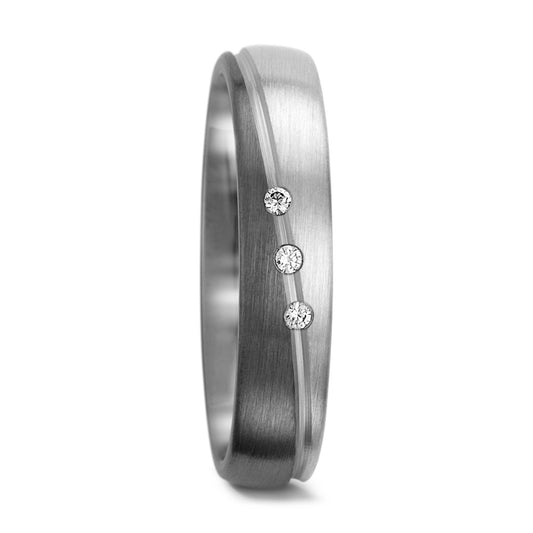 Anello del partner 500 Palladio, Oro bianco 375/9K Diamante 0.045 ct, 3 pietra, tw-vsi