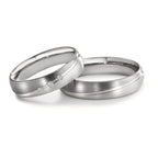 Anello del partner 500 Palladio, Oro bianco 375/9K Diamante 0.045 ct, 3 pietra, tw-vsi