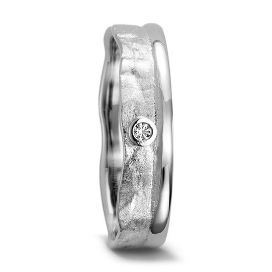 Anello del partner Oro bianco 750/18 carati Diamante 0.025 ct, w-si