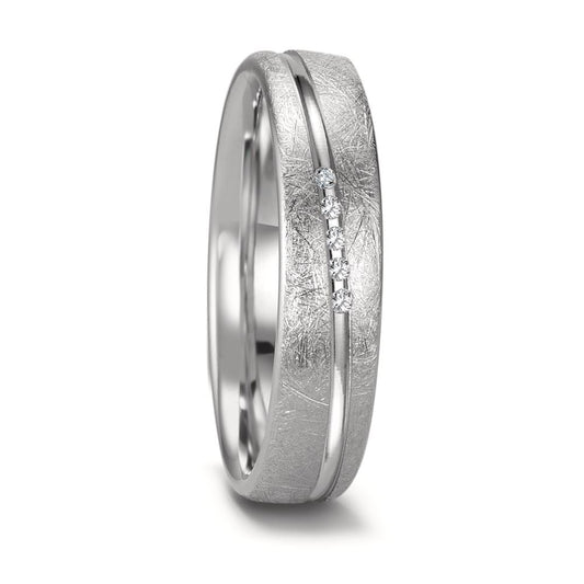 Anello del partner Oro bianco 750/18 carati Diamante 0.025 ct, 5 pietra, tw-si